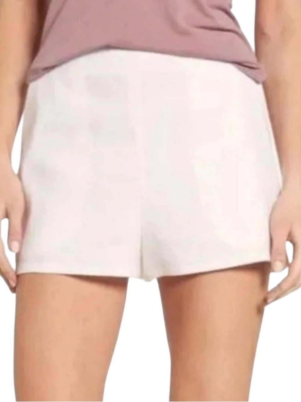 NA XXXX ???? 
High Waist Linen Stretch Blend Shorts Side Zip Lined